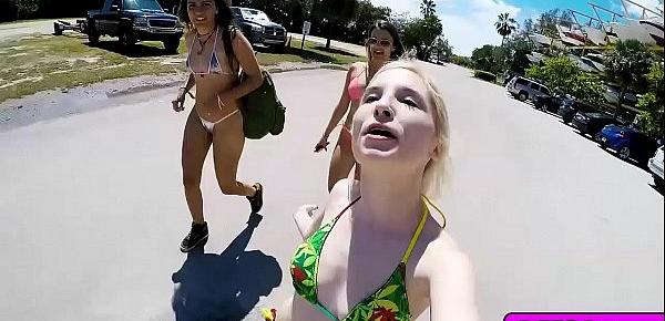  Gorgeous bikini babes got wild on a boat fuck